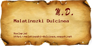Malatinszki Dulcinea névjegykártya